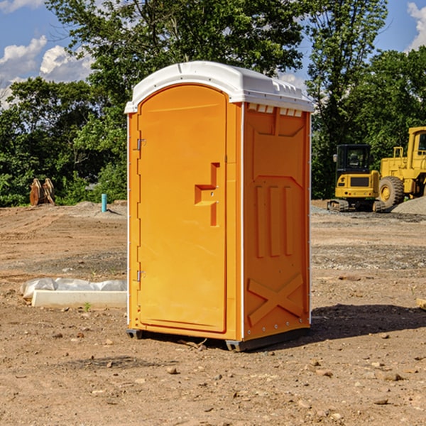 how often are the porta potties cleaned and serviced during a rental period in Rush